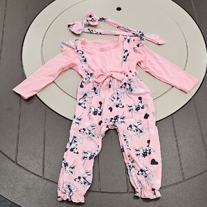 Pink Toddler's Steamboat Willie Disney Onesie NWOT Size 18-24 Months